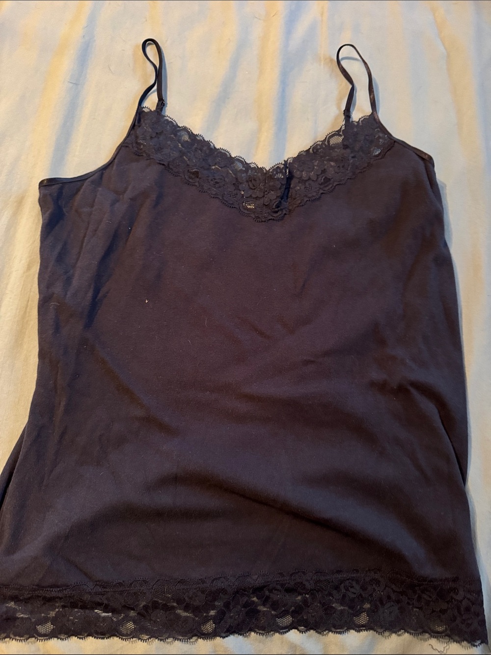 Christopher & Banks Black Lace-Trim Camisole